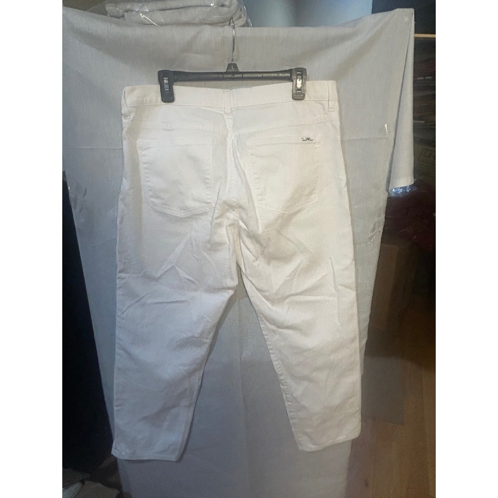 LRL Ralph Lauren Jeans Co White Denim Cropped Capris Pants Women Size 16 Preppy - Picture 5 of 6